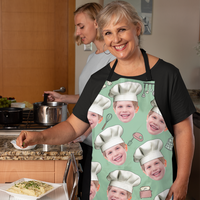 Thumbnail for Custom Face With Chef Hat Photo Apron, Kitchen Gift AI