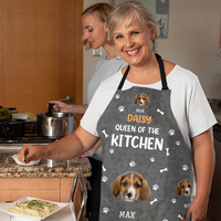 Thumbnail for Custom King / Queen Of The Kitchen Dog Cat Photo Apron, Kitchen Gift AI