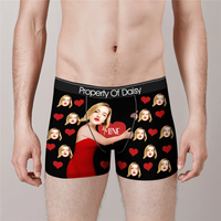 Thumbnail for Custom It's Mine Photo Men's Boxer Briefs, Valentine Gift Ideas For Him AI