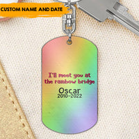Thumbnail for Meet You At The Rainbow Bridge - Personalized 2-sided Keychain, Pet Memorial Gift AA