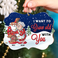 Thumbnail for Personalized I Want To Grow Old With You Couple Printed Wood Ornament, Customized Holiday Ornament AE