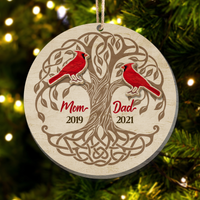Thumbnail for Personalized Memorial Christmas In Heaven Dad Mom Layered Wood Ornament AE