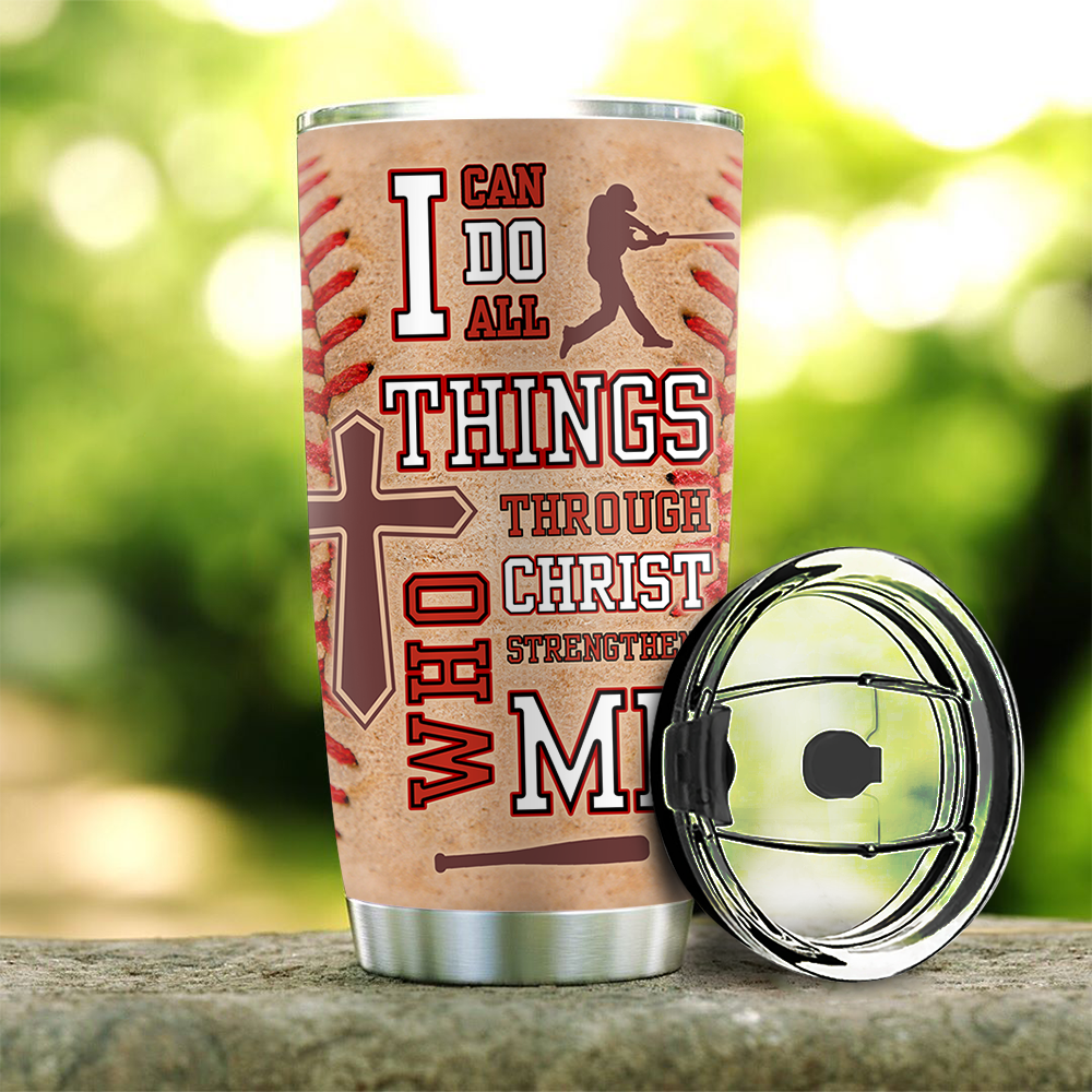 Personalized Upload Photo Baseball Tumbler, Gift For Baseball Lover AA