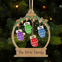 Thumbnail for Personalized Christmas Gloves Kids Mom Grandma Printed Acrylic Ornament, Customized Holiday Ornament AE