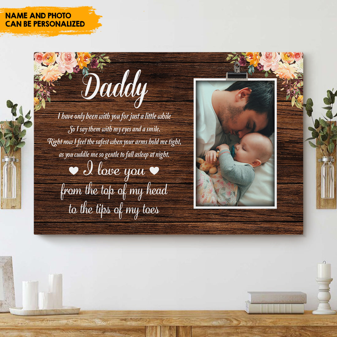 Love You From Top of My Head To Toe - Personalized Canvas AK