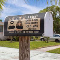 Thumbnail for Dog Lady and A grumpy old man live here Magnetic Mailbox Cover, Dog Lover Gift AF