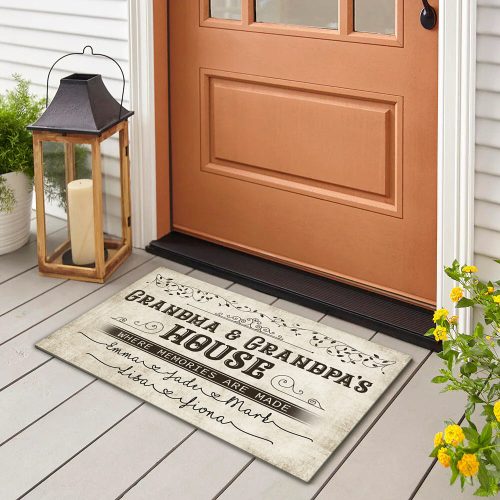 Grandma & Grandpa House Where Memories Are Made - Personalized Doormat AB
