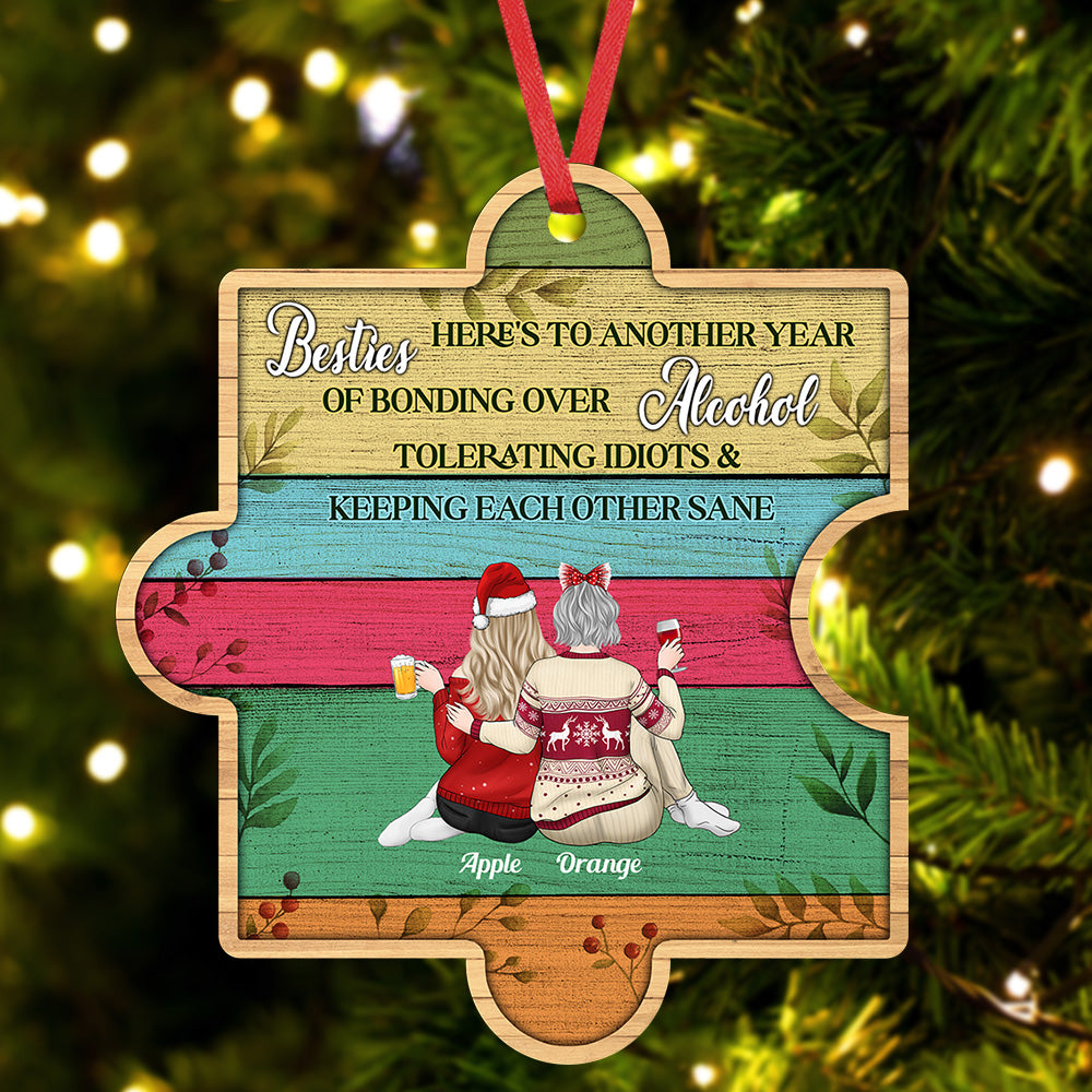 Personalized You Are My Missing Piece Besties Friends, Customized Holiday Ornament AE