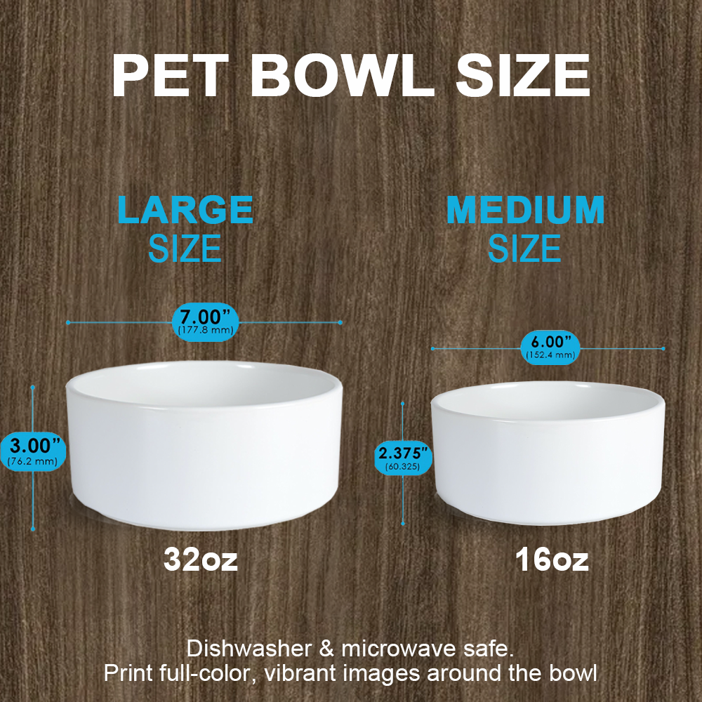 Marble With Gold Glitter Pet Ceramic Bowl, Dog Lover Gift Printway
