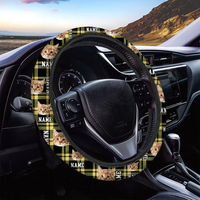 Thumbnail for Custom Dog Mom Dog Dad Photo Car Steering Wheel Cover, Pet Lover Gift JonxiFon