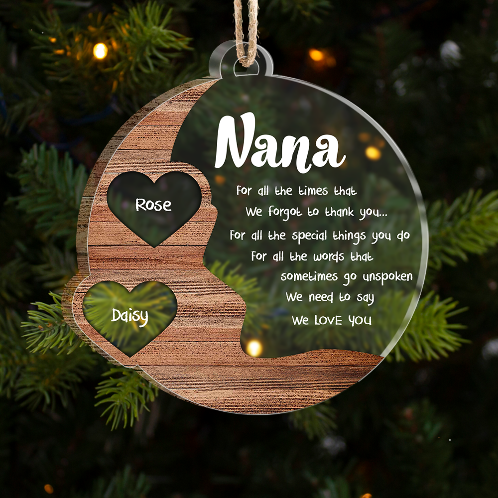 I Love You Mom Grandma Christmas For Mother Layered Wood Acrylic Ornament, Customized Holiday Ornament AE