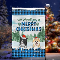 Thumbnail for Personalized Christmas Pattern We Woof You Dog Flag, House Decor AD