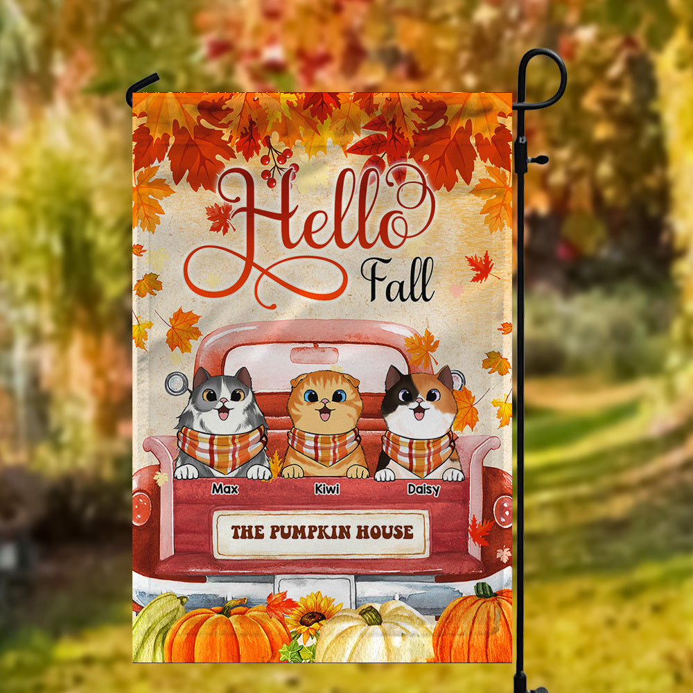 Happy Fall Y'all Dog Cat Garden Flag, Fall Truck Flag AD