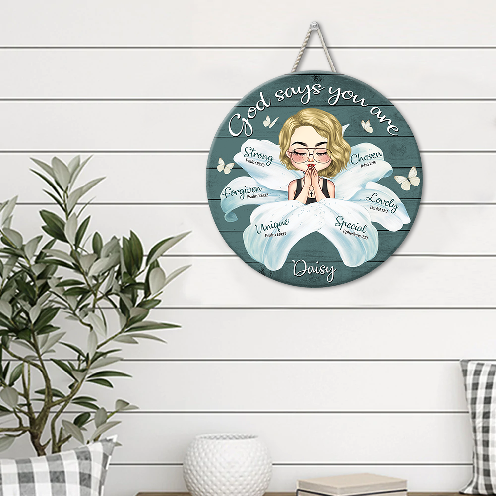 Personalized God Say You Are Flower Girl Wood Sign, Gift For Friend Z