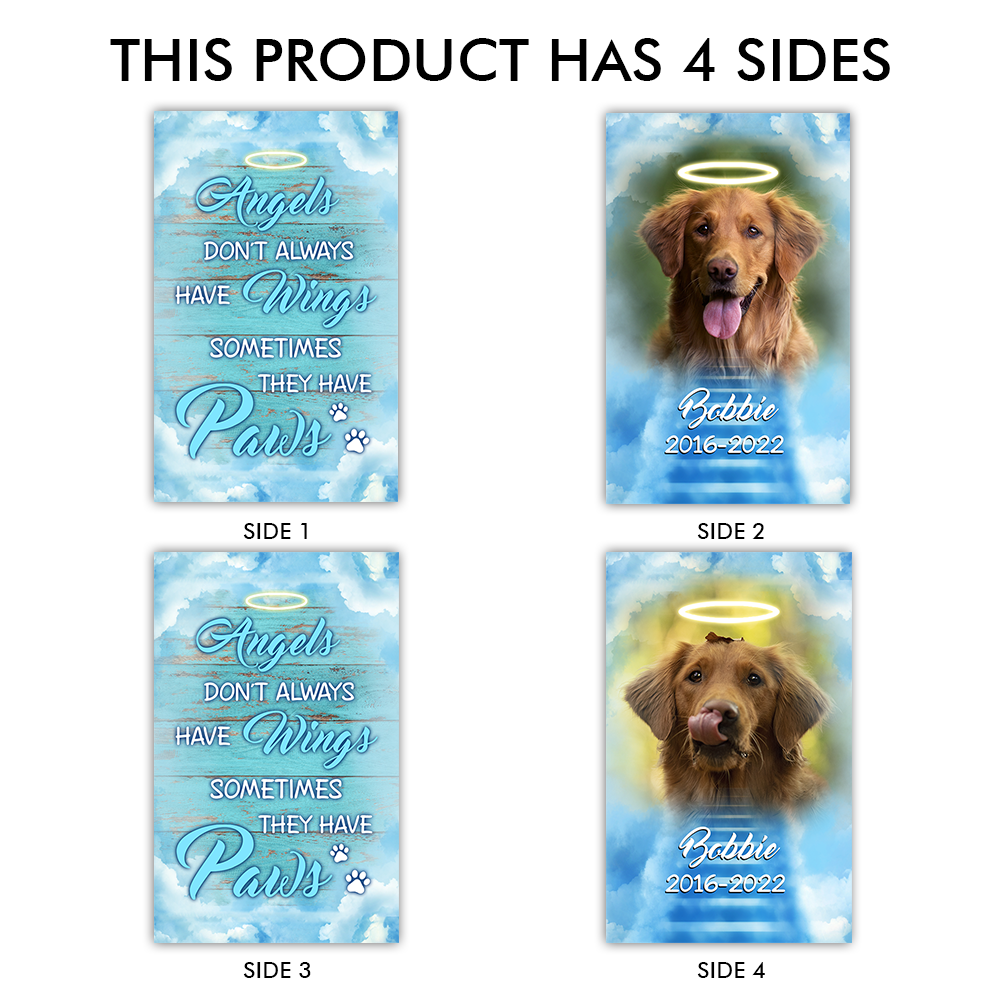 Personalized Angels Sometimes Have Paws Dog Memorial Lantern, Sympathy Gift For Dog Lovers JonxiFon