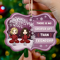 Thumbnail for Personalized There Is No Greater Gift Than Besties Friend Printed Wood Ornament, Christmas Gift For BFF AE