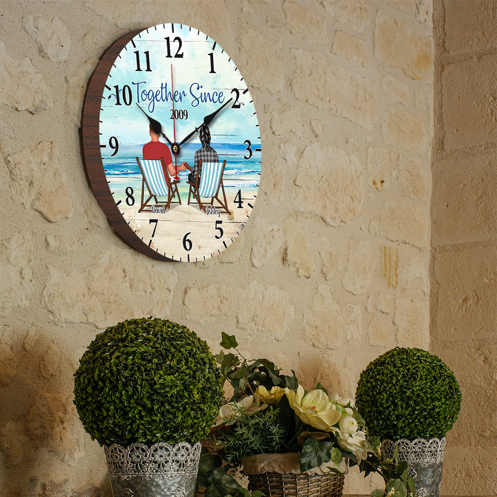Personalized You & Me We Got This Couple Wooden Clock, Anniversary Gift For Couple AH
