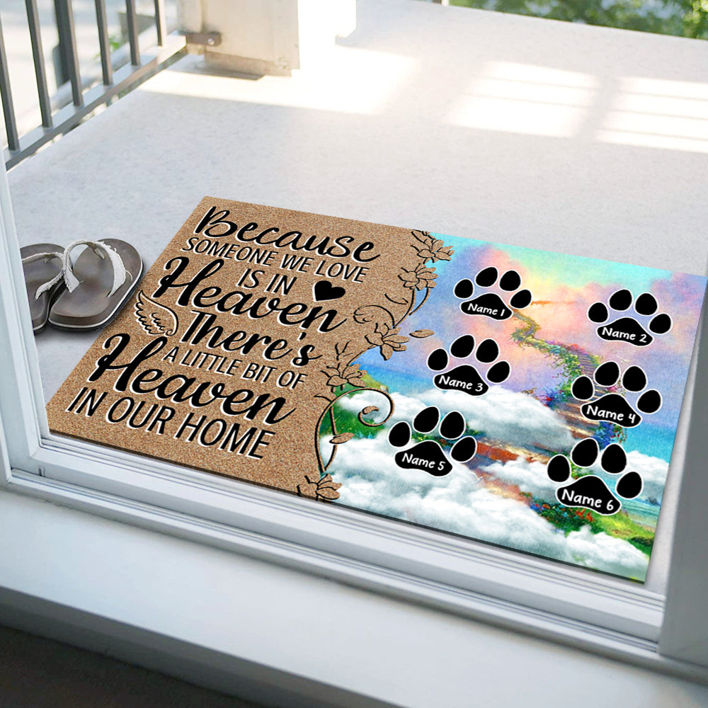 A Little Bit Of Heaven - Personalized Doormat, Memorial Gift For Dog, Cat Lovers AB