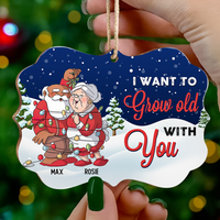 Thumbnail for Personalized I Want To Grow Old With You Couple Printed Wood Ornament, Customized Holiday Ornament AE