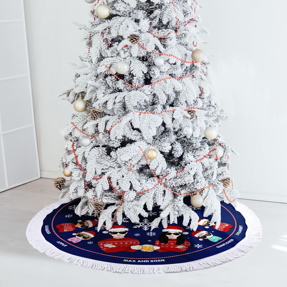 Personalized Family Member Xmas Tree Skirts, Chritsmas Decor, Gift For Family AB