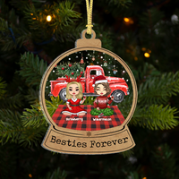 Thumbnail for Personalized Besties Friends Forever Printed Acrylic Ornament, Christmas Gift For BFF AC