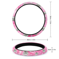 Thumbnail for Custom Sparkling Marble Dog Cat Photo Car Steering Wheel Cover, Pet Lover Gift FC