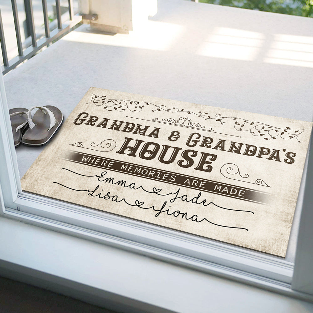 Grandma & Grandpa House Where Memories Are Made - Personalized Doormat AB