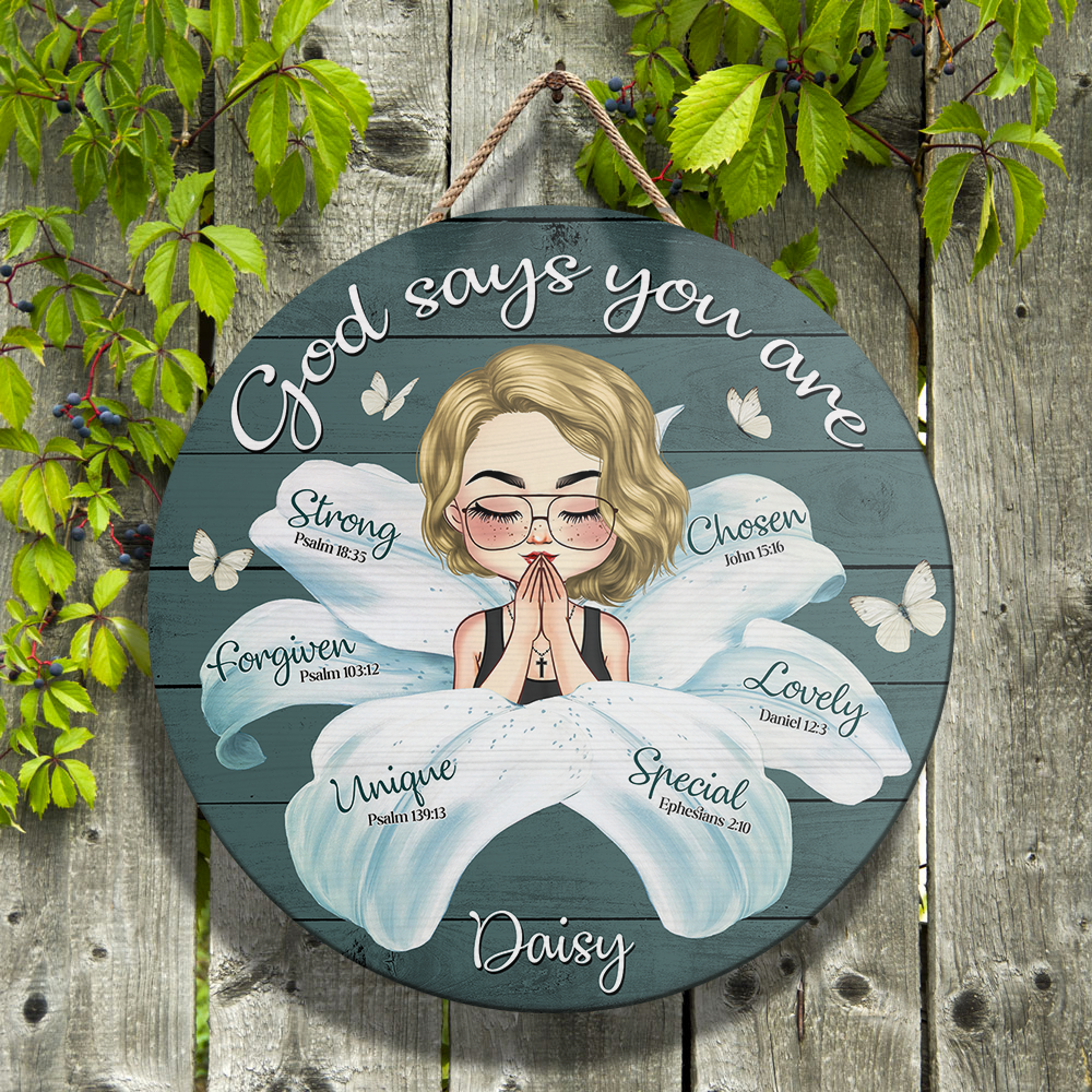 Personalized God Say You Are Flower Girl Wood Sign, Gift For Friend Z