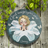 Thumbnail for Personalized God Say You Are Flower Girl Wood Sign, Gift For Friend Z
