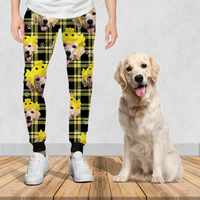 Thumbnail for Upload Pet Photo Cute Hat Buffalo Plaid Sweatpants, Custom Gift For Men and Women AB
