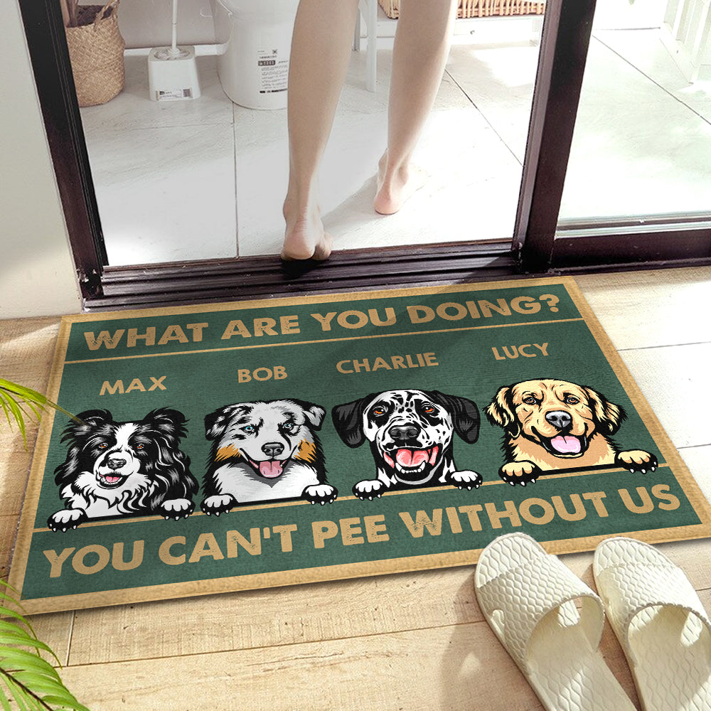 Can't Pee Without Me Dog Doormat, Gift For Dog Lovers AB