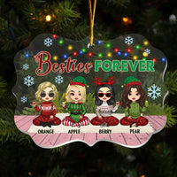 Thumbnail for Personalized Besties Friends Sisters Forever Acrylic Ornament, Customized Holiday Ornament AE