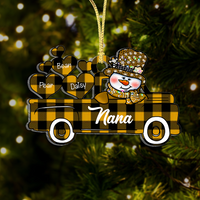 Thumbnail for Personalized Christmas Truck Heart Grandkids Printed Acrylic Ornament, Christmas Gift For Grandma AE