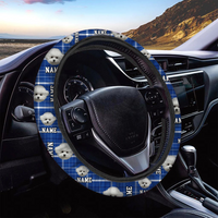 Thumbnail for Custom Dog Mom Dog Dad Photo Car Steering Wheel Cover, Pet Lover Gift JonxiFon