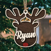 Thumbnail for Reindeer Christmas - Personalized Shaped Ornament - Christmas Gift AE