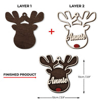 Thumbnail for Reindeer Christmas - Personalized Shaped Ornament - Christmas Gift AE