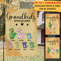 Thumbnail for Grandkids Spoiled Here- Funny Personalized Garden Dinosaur Flag AD