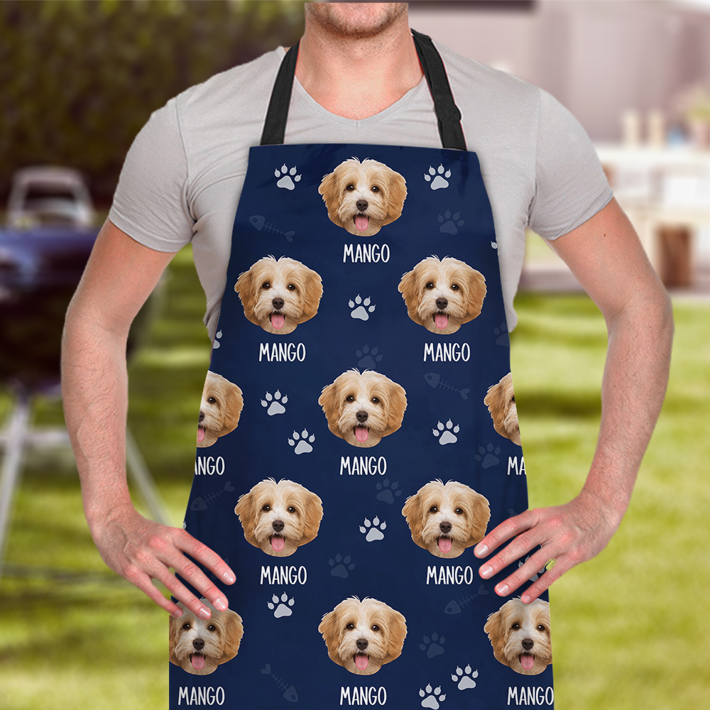 Custom Dog Cat Paws Photo Apron, Pet Lover Gift AI