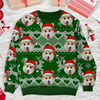 Thumbnail for I Love My Pet Photo Ugly Christmas Sweatshirt, All-Over-Print Sweatshirt AB