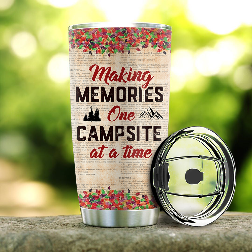 Personalized Making Memories At Campsite Steel Tumbler, Gift For Camping Couple AA
