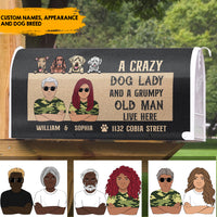 Thumbnail for Dog Lady and A grumpy old man live here Magnetic Mailbox Cover, Dog Lover Gift AF