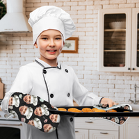 Thumbnail for Custom Face With Chef Hat Photo Oven Mitts & Potholder, Kitchen Gift AI