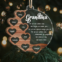 Thumbnail for I Love You Mom Grandma Christmas For Mother Layered Wood Acrylic Ornament, Customized Holiday Ornament AE