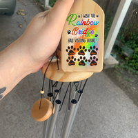 Thumbnail for Personalized My Heart At The Rainbow Memorial Wind Chime, Sympathy Gift AZ