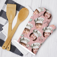 Thumbnail for Custom Face With Chef Hat Photo Oven Mitts & Potholder, Kitchen Gift AI