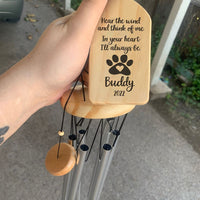Thumbnail for Custom Angel Dog Cat With Wings Memorial Wind Chime, Memorial Gift AZ