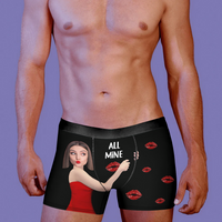 Thumbnail for Custom All Mine Face Photo Men's Boxer Briefs, Gift For Him AI