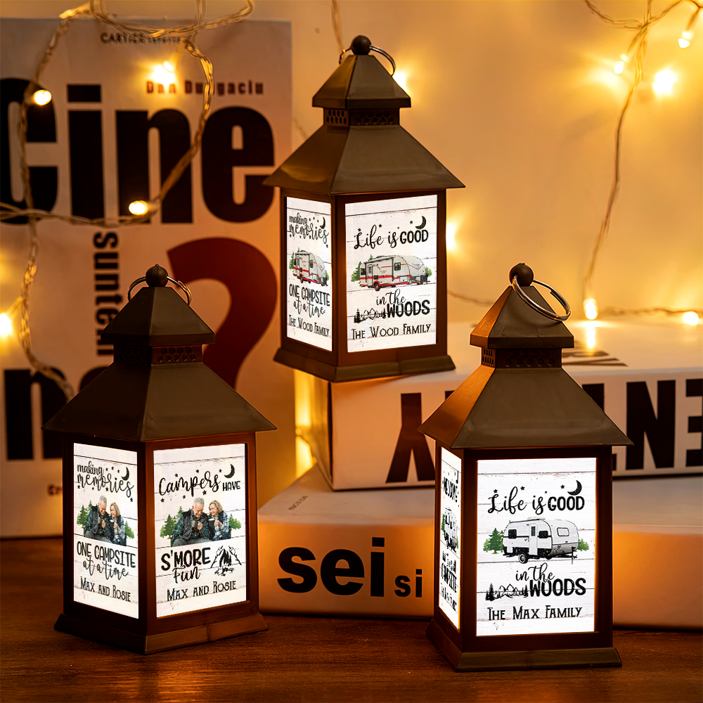 Custom RV Photo Making Memories One Campsite Camping Lantern II, Gift For Camper JonxiFon