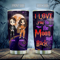 Thumbnail for Personalized I Love You To The Moon And Back Halloween Couple Tumbler, Love Gift AA
