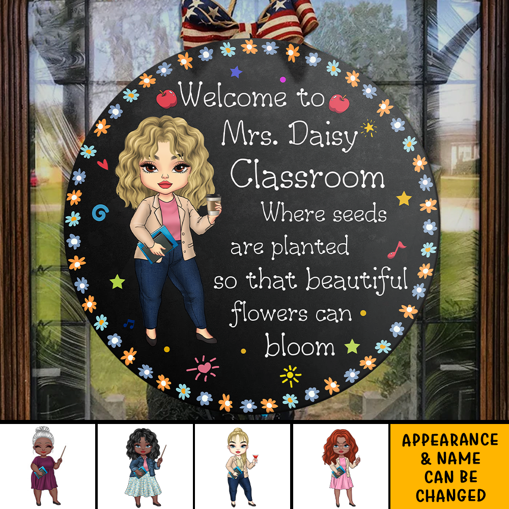 Seed Flowers Bloom Door Sign, DIY Gift For Back To School Z